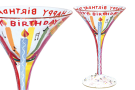 Happy Birthday Martini Glass