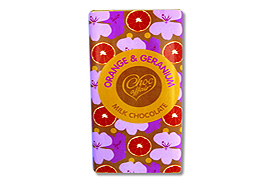 Milk chocolate orange and geranium bar